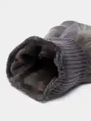 Угольный женские перчатки митенки с мехом