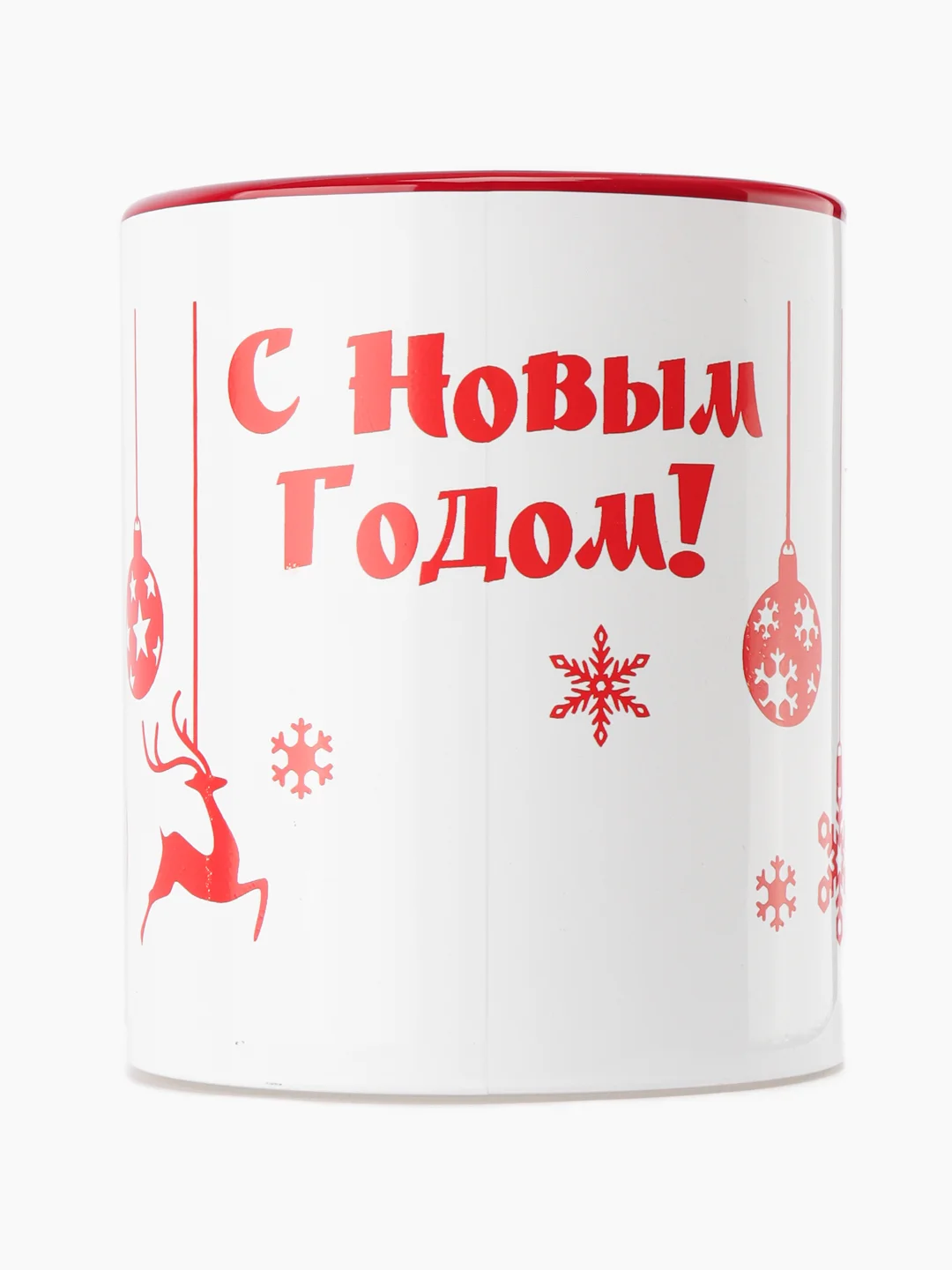 Белый кружка новогодняя С НОВЫМ ГОДОМ стеклянная 300 мл