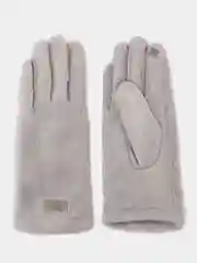 Серый женские перчатки с мехом и сенсорным пальцем