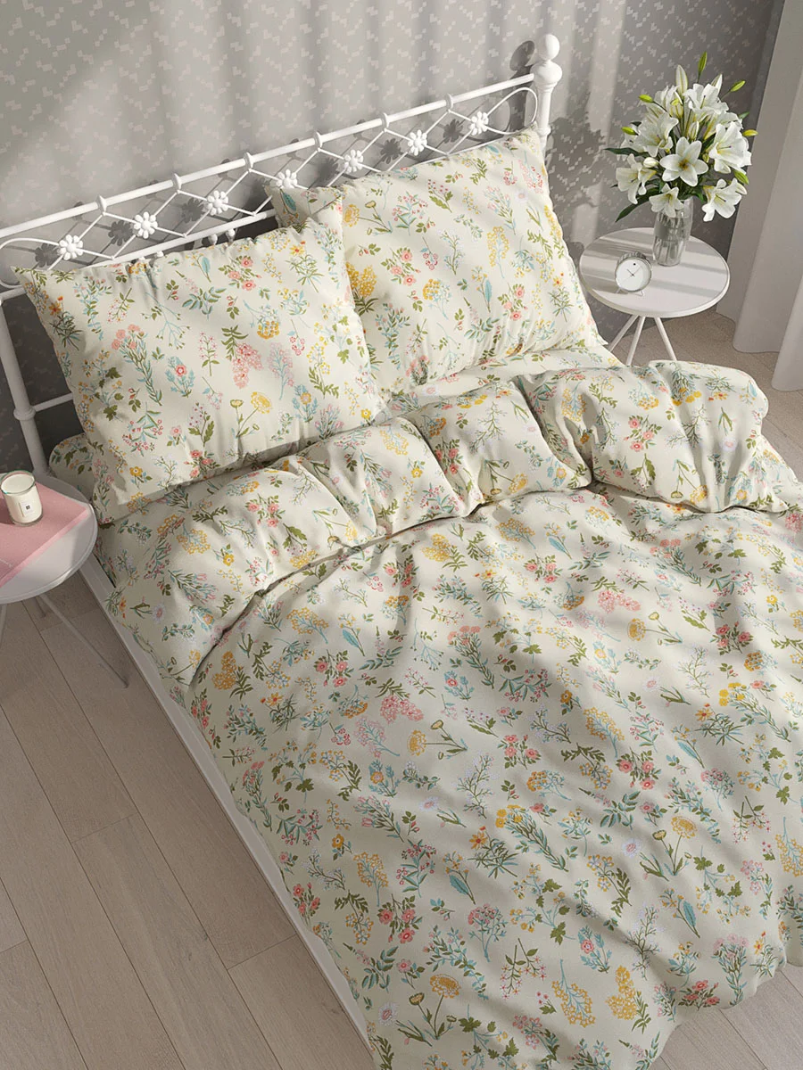 Наволочка на молнии сатин 2шт Milky Garden "Botany" 40х60 см, 50х60 см, 70х70 см