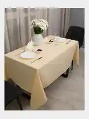 Молочный скатерть 200х145 и 148х148 см, прямоугольная, круглая, однотонная, текстильная