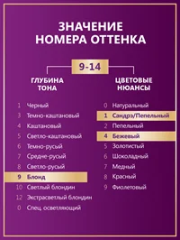 Стойкая крем-краска для волос Палетт Интенсивный цвет 9-14 Жемчужный светло-русый, 110мл