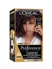 Краска для волос Loreal Paris Preference, тон 4.12, Монмартр, Глубокий Каштановый