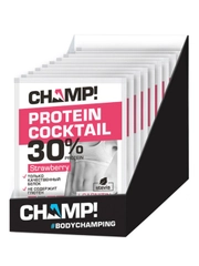 Коктейль протеиновый Champ, клубничный, 12 пакетов по 40 г