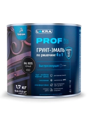 Грунт-эмаль 4 в 1 Лакра PROF IT, быстросохнущая, черная, 1,7 кг