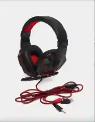 Красный наушники игровые SY830MV с микрофоном/ Игровая гарнитура/ Компьютерные игровые наушники
