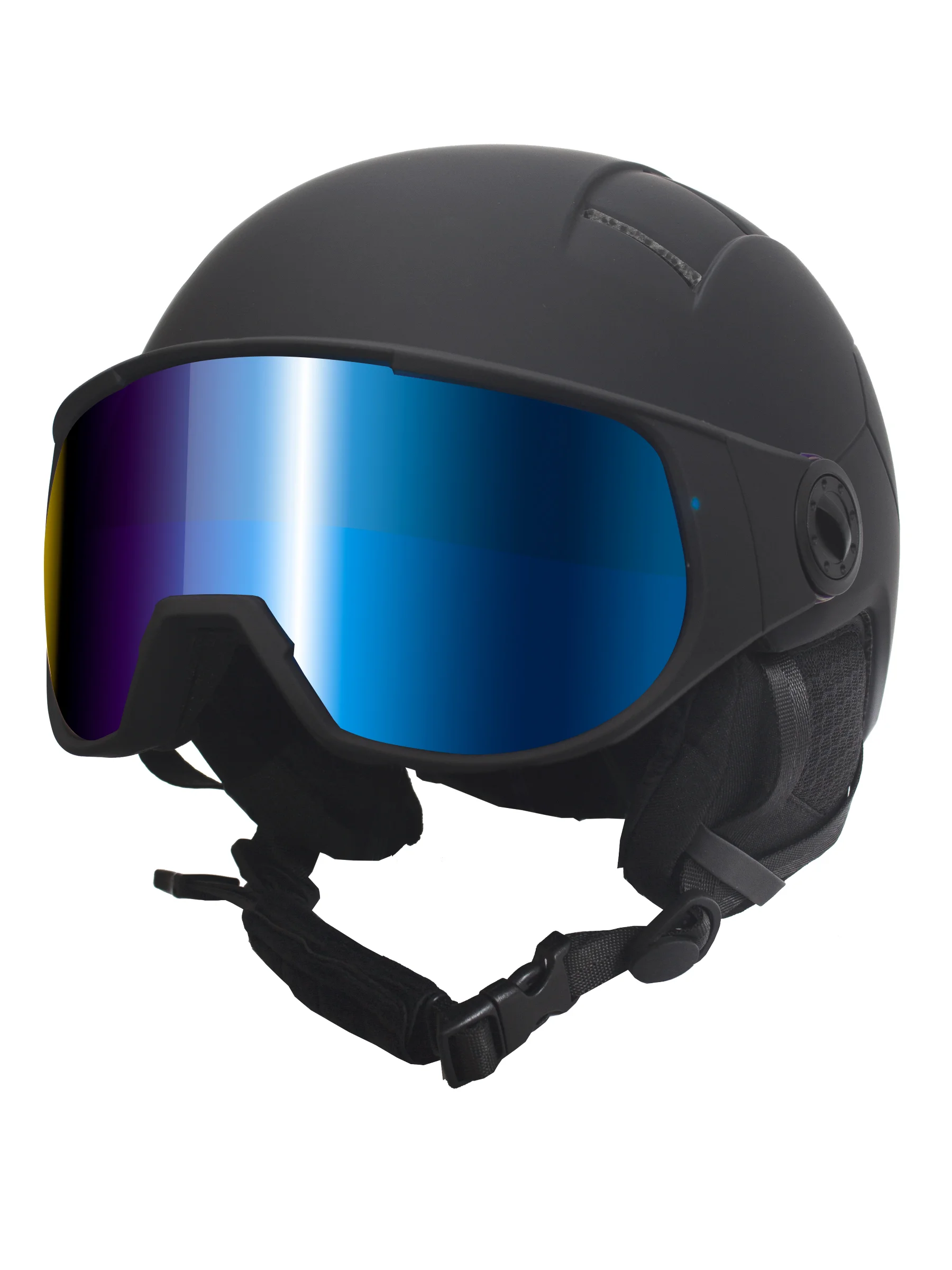 Шлем горнолыжный BIG BRO YL108 blue visor Matt Black