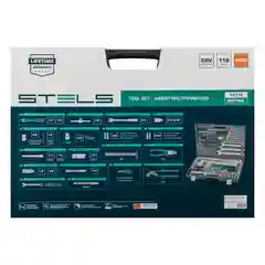 Набор инструмента, 1/4, 1/2, Cr-V, S2, усиленный кейс, 119 предметов, Stels, 14112