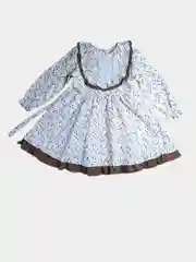 Молочный платье из фланели для девочек