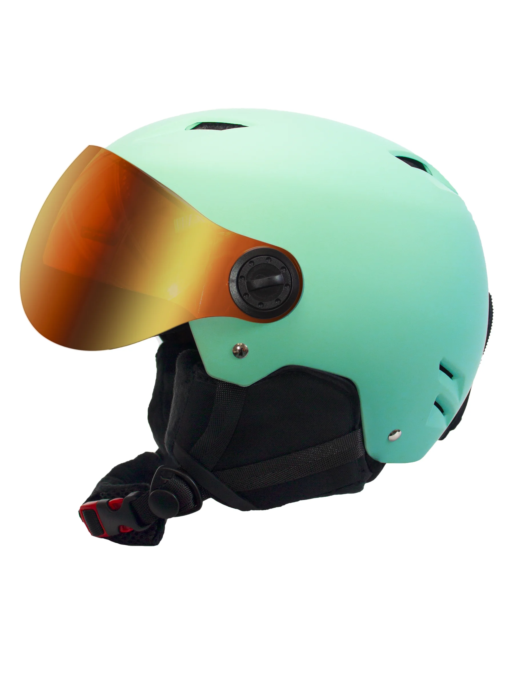 Шлем горнолыжный BIG BRO YL015 silver visor Matt green