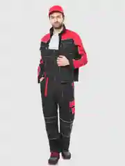 Спецодежда, Костюм рабочий АГАТ куртка, п/к черный с красным пл. 260 г/кв.м. ВО отделка
