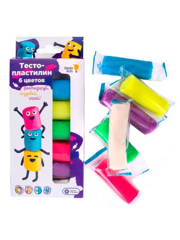 Набор для детского творчества: тесто-пластилин 6 цветов