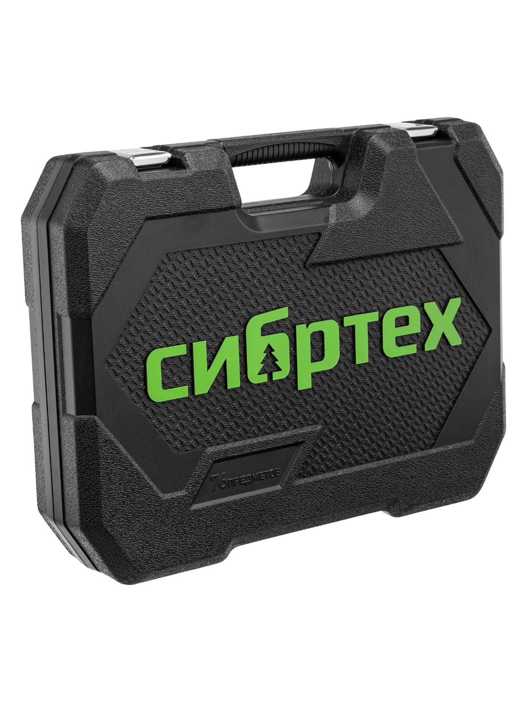 Набор инструментов, 1/2", 1/4", пластиковый кейс, 76 предметов, СИБРТЕХ, 13394