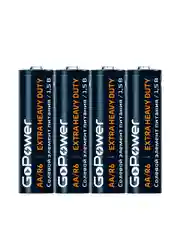 Черный батарейка GoPower LR6 AA BOX20 Shrink 4 Alkaline 1.5V (4/20/640)