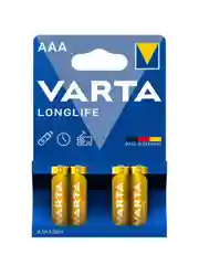 Желтый батарейка Varta LONGLIFE LR03 AAA BL4 Alkaline 1.5V (4103)