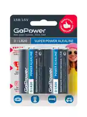 Серый батарейка GoPower LR20 D BL2 Alkaline 1.5V (2/12/96)