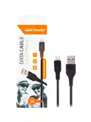 Черный кабель GoPower GP01L USB (m)-Lightning (m) 1.0м 2.4A ПВХ черный (1/200/800)