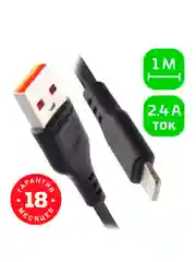 Черный кабель GoPower GP01L USB (m)-Lightning (m) 1.0м 2.4A ПВХ черный (1/200/800)