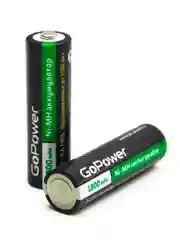 Черный аккумулятор бытовой GoPower HR6 AA BL2 NI-MH 1800mAh (2/20/240)