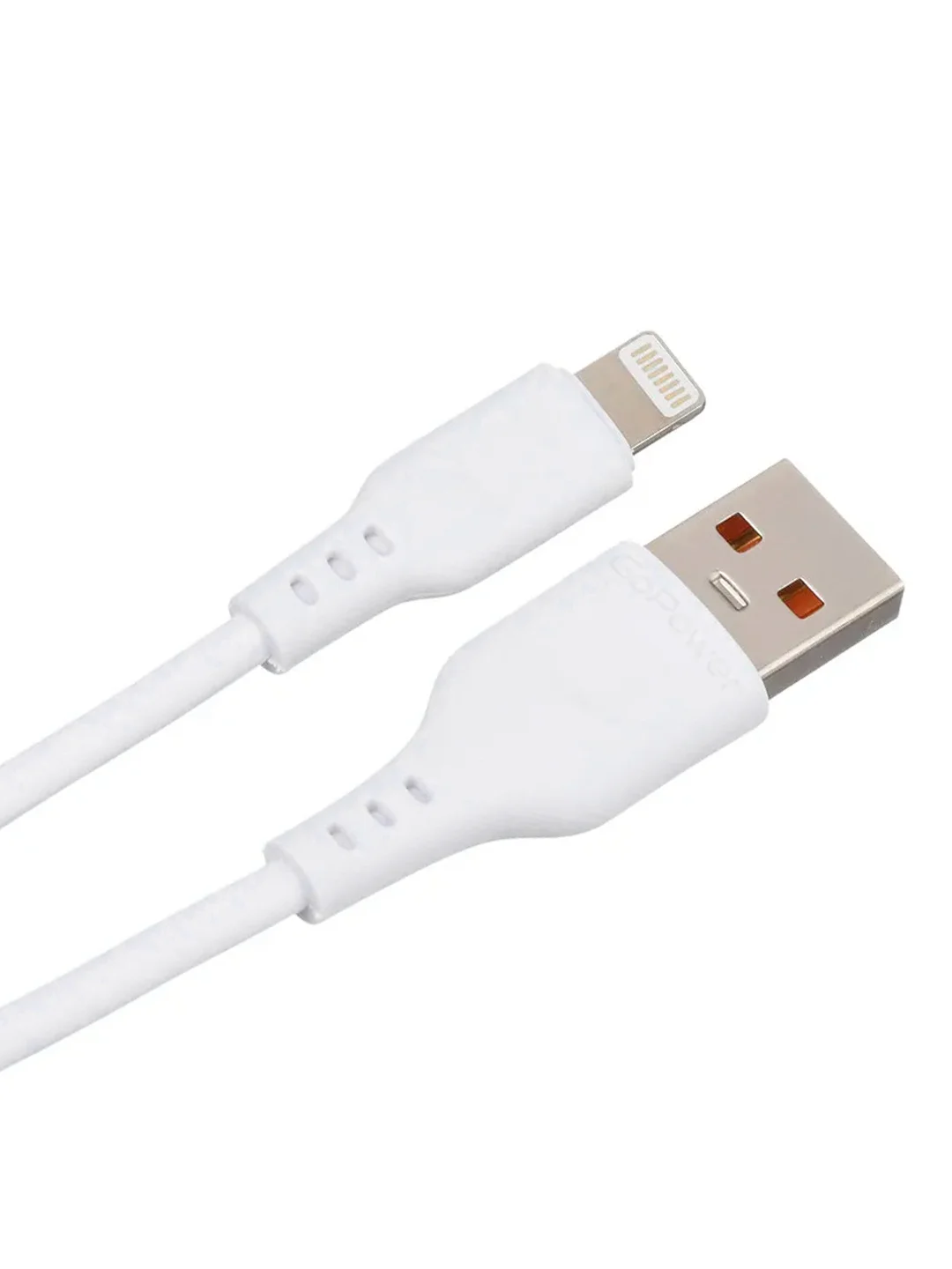 Белый кабель GoPower GP01L USB (m)-Lightning (m) 1.0м 2.4A ПВХ белый (1/200/800)