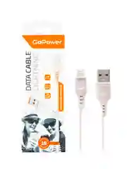 Белый кабель GoPower GP01L USB (m)-Lightning (m) 1.0м 2.4A ПВХ белый (1/200/800)