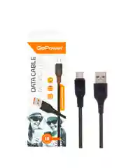 Черный кабель GoPower GP01M USB (m)-microUSB (m) 1.0м 2.4A ПВХ черный (1/200/800)
