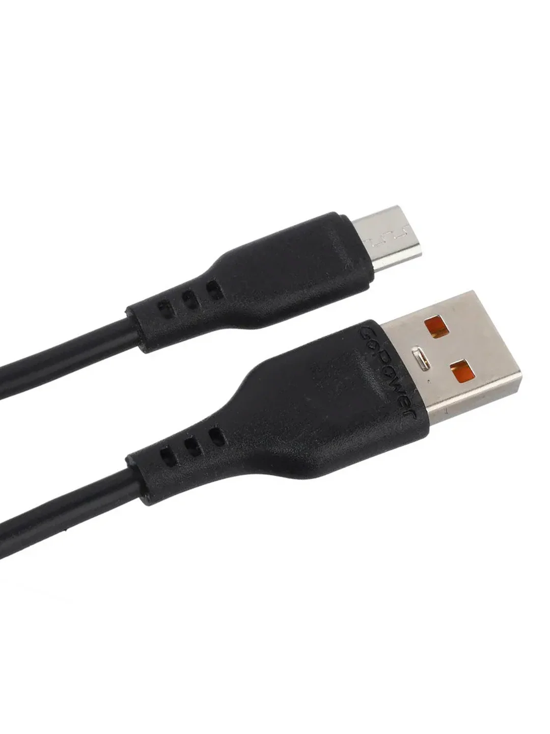Черный кабель GoPower GP01M USB (m)-microUSB (m) 1.0м 2.4A ПВХ черный (1/200/800)