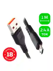 Черный кабель GoPower GP01M USB (m)-microUSB (m) 1.0м 2.4A ПВХ черный (1/200/800)