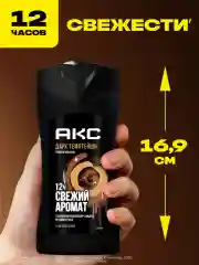 Гель для душа Акс Мужской парфюмированный дарк темптейшн с ароматом темного шоколада 12 ч свежести, 250 мл