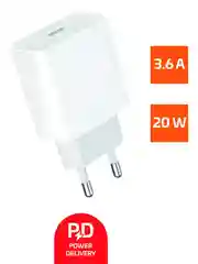 Белый сетевое З/У GoPower GPPD06 Type-C 20W PD3.0 белый