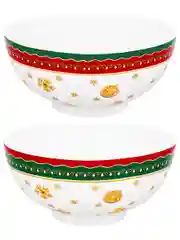 Салатник 700 мл 15x15x7 см Elan Gallery Новогодняя елка, 2 штуки NEW BONE CHINA