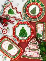 Салатник 700 мл 15x15x7 см Elan Gallery Новогодняя елка, 2 штуки NEW BONE CHINA