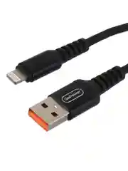 Черный кабель GoPower GP02L USB (m)-Lightning (m) 1.0м 2.4A нейлон черный (1/200/800)