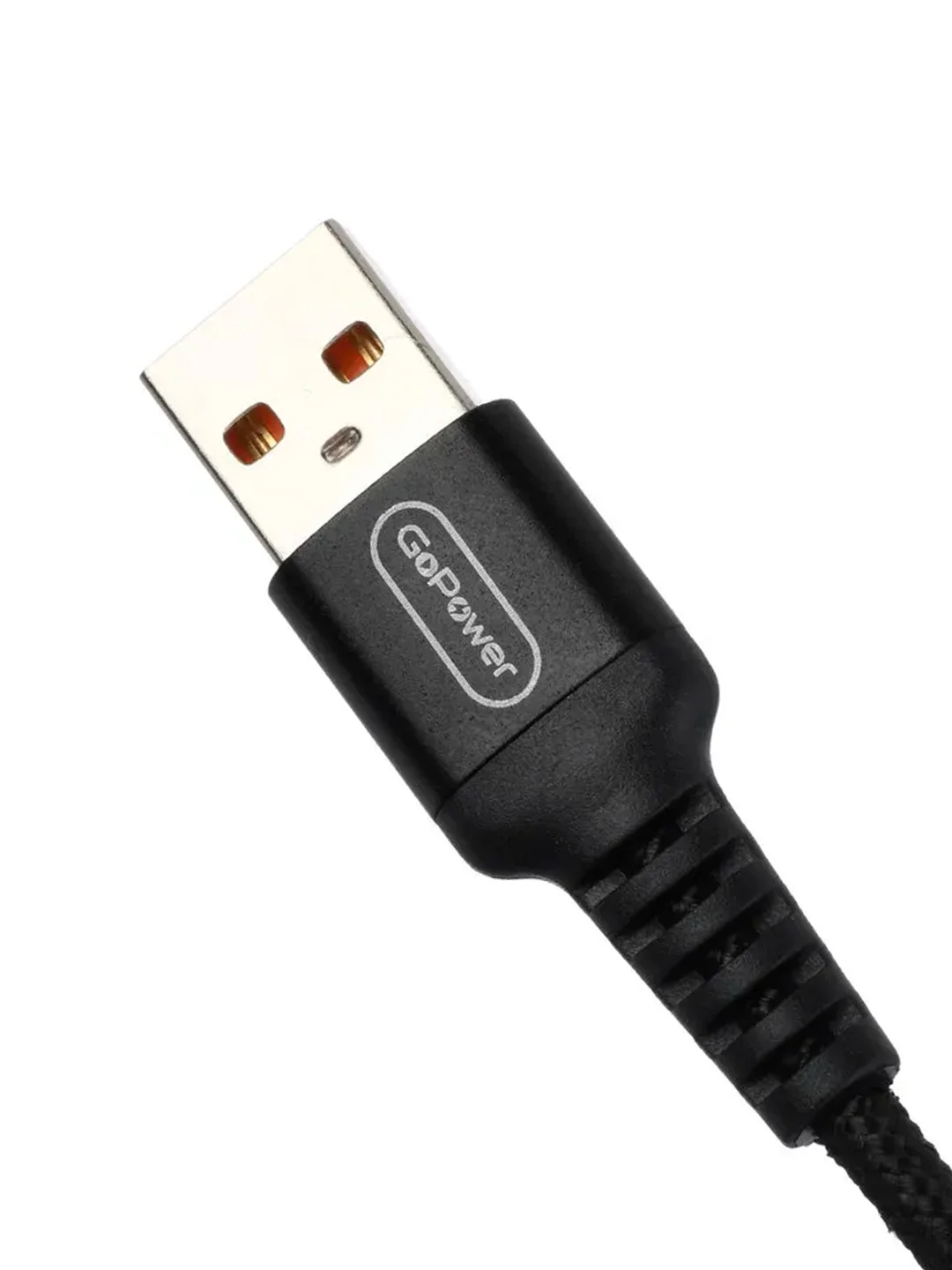Черный кабель GoPower GP02T USB (m)-Type-C (m) 1.0м 2.4A нейлон черный (1/200/800)