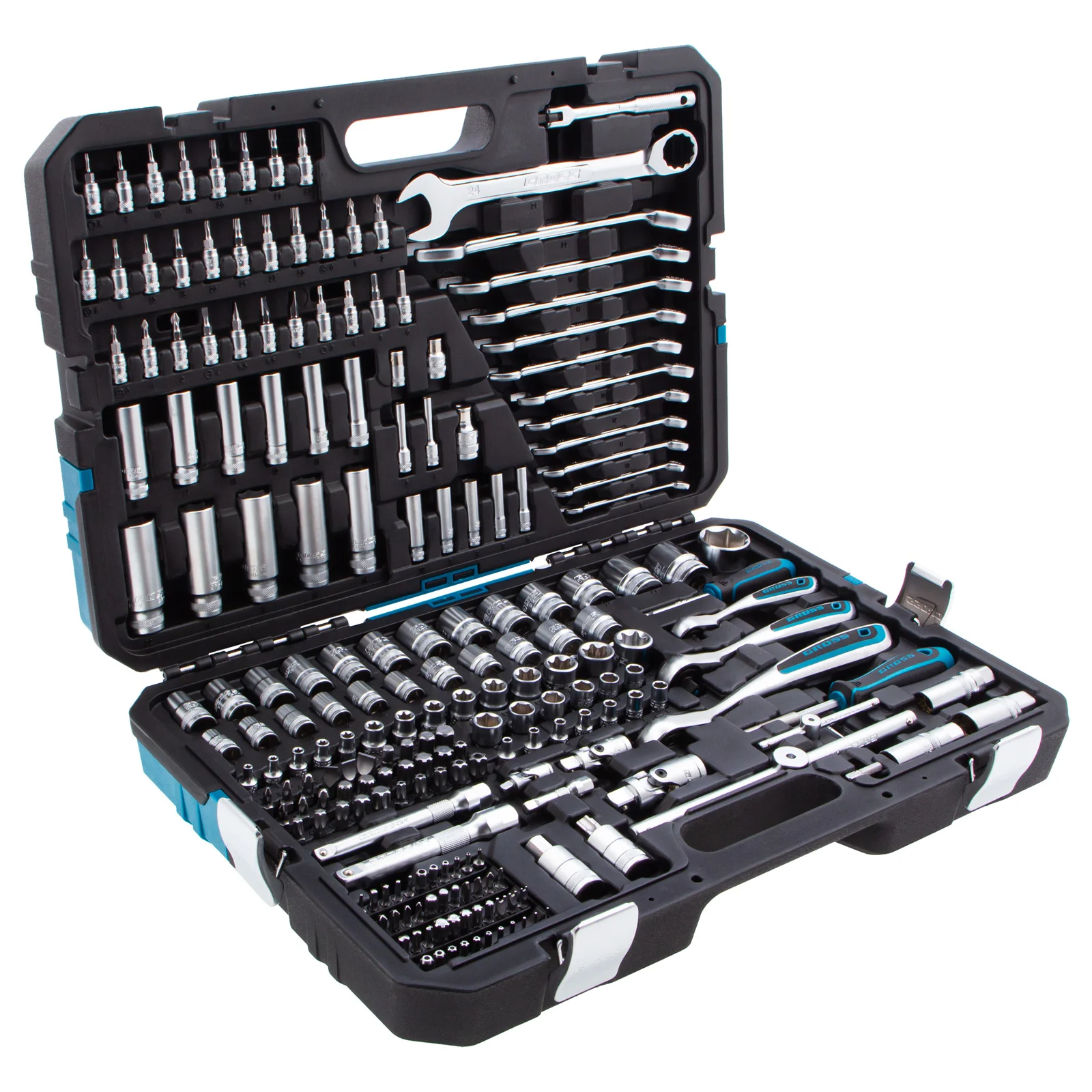 Набор инструментов 216 предметов, 120 зубьев, CrV 1/2", 3/8", 1/4", GROSS, 14157
