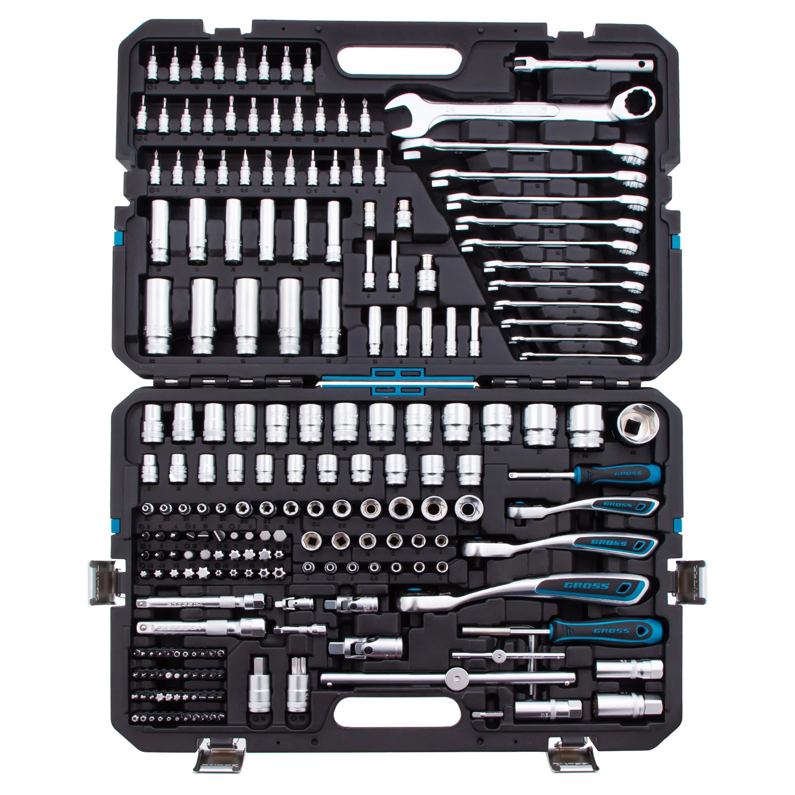Набор инструментов 216 предметов, 120 зубьев, CrV 1/2", 3/8", 1/4", GROSS, 14157