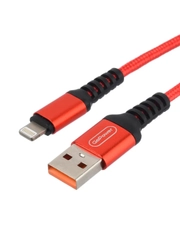 Кабель GoPower GP02L USB (m)-Lightning (m) 1.0м 2.4A нейлон красный (1/200/800)