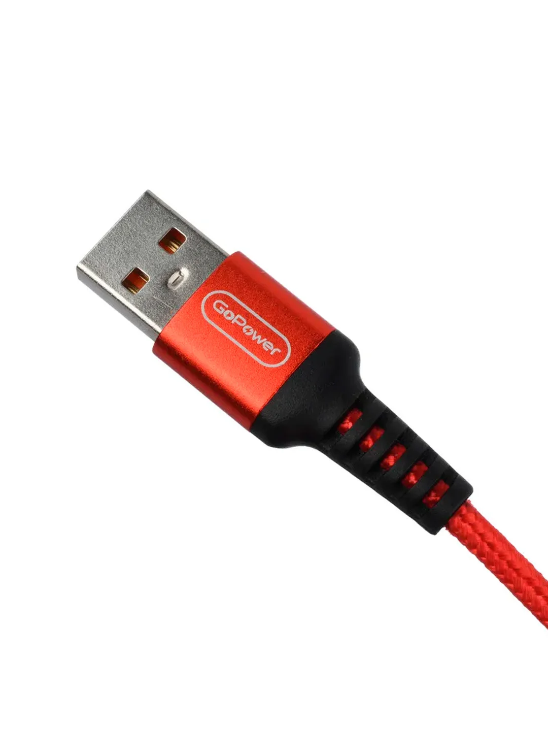 Красный кабель GoPower GP02T USB (m)-Type-C (m) 1.0м 2.4A нейлон красный (1/200/800)