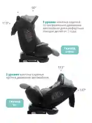 Серый автокресло детское Indigo MAX-X ST-3 Isofix растущее 0-36 кг