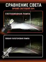 Алый светодиодная автомобильная Led лампа на цоколь H4, H7, H1, H11/Н8/Н9
