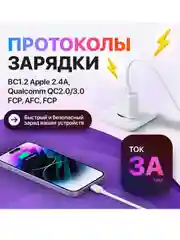 Белый зарядное устройство с кабелем lightning-USB для iPhone, iPad, AirPods, комплект зарядки