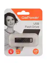 Черный флеш-накопитель GoPower TITAN 128GB USB3.0 металл черный графит (1/50/1000)