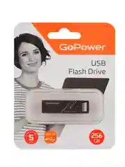 Черный флеш-накопитель GoPower TITAN 256GB USB3.0 металл черный графит (1/50/1000)