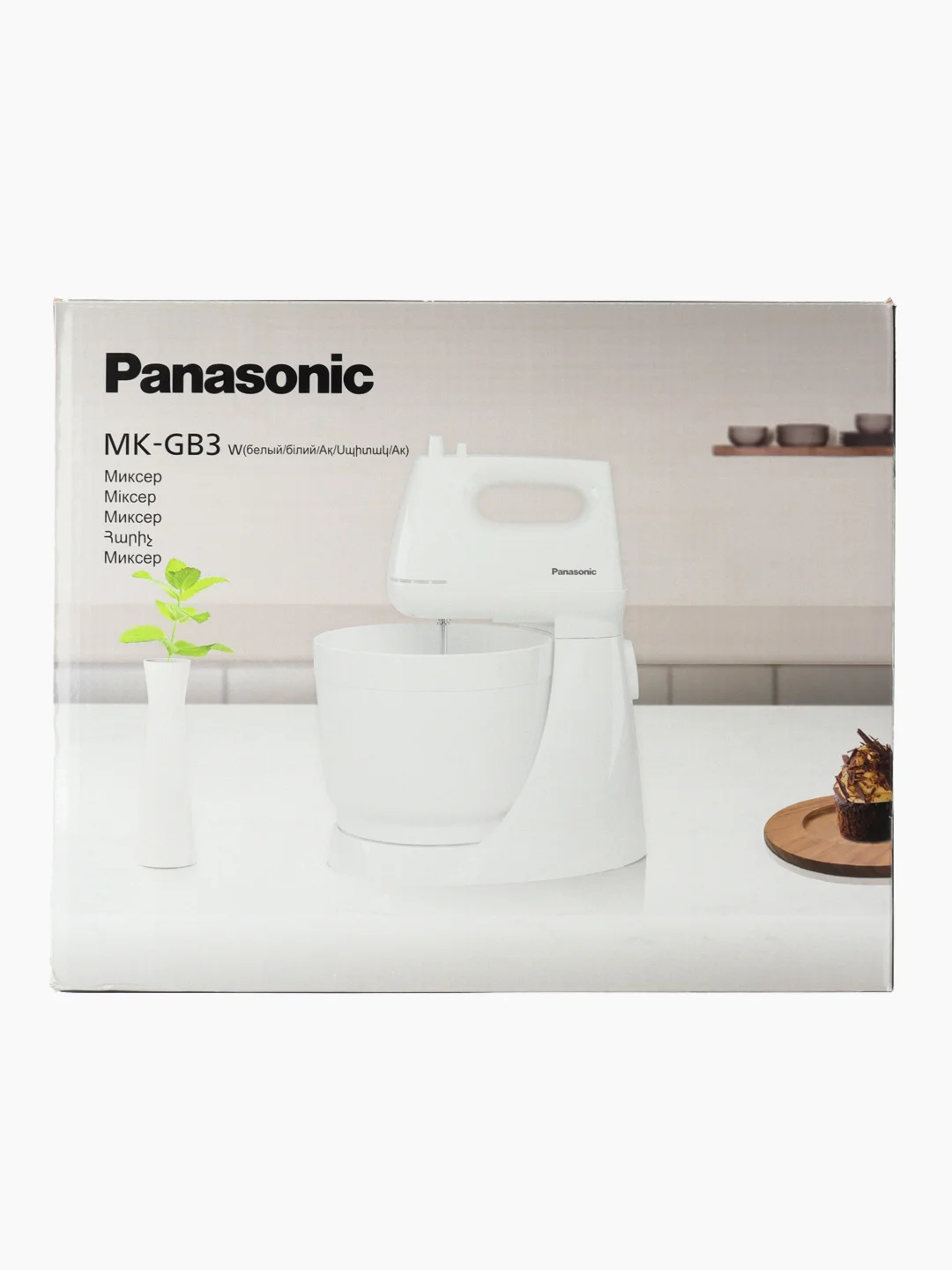 Миксер стационарный Panasonic MK-GB3WTQ, чаша 3 л, подставка, 5 скоростей
