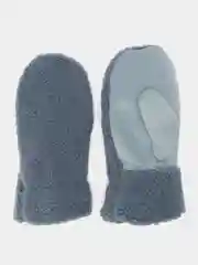 Синий женские теплые варежки с мехом