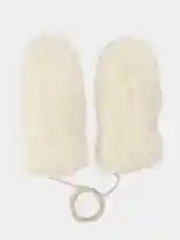 Молочный женские теплые варежки с мехом