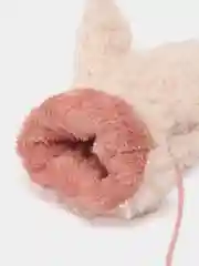 Пудровый женские теплые варежки с мехом