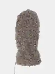 Серый женские теплые варежки с мехом