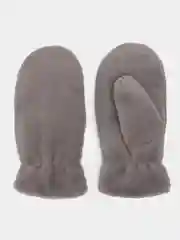 Серый женские теплые варежки с мехом