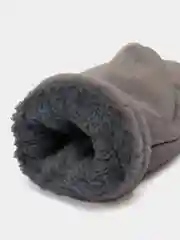 Серый женские теплые варежки с мехом